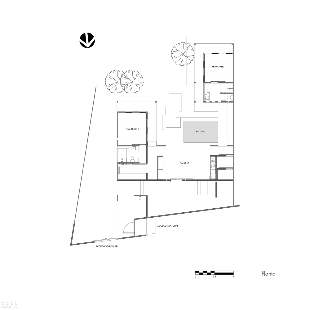 Чайный домик с элементами японской стилистики на берегу океана
