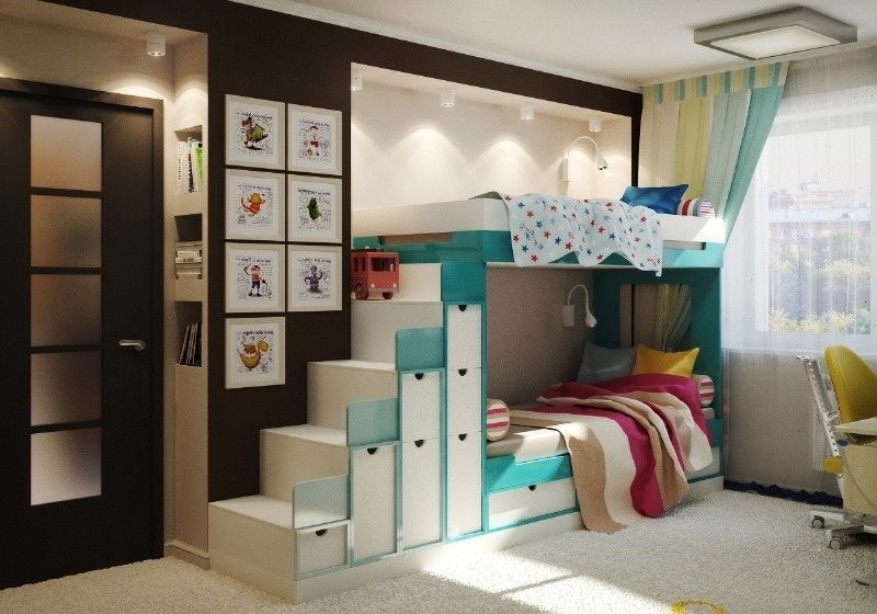 Дизайн комнаты для мальчика и девочки — планировка и зонирование комнаты для двух разнополых детей
