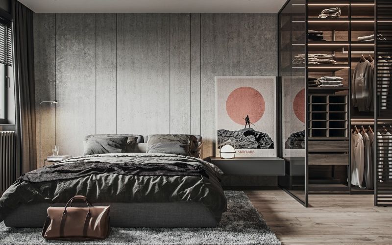 Гардеробная в спальне: планировка, дизайн, размещение Гардеробная в спальне: планировка, дизайн, размещение