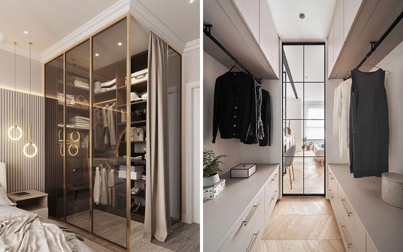 Гардеробная в спальне: планировка, дизайн, размещение Гардеробная в спальне: планировка, дизайн, размещение