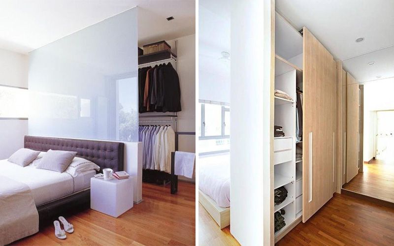Гардеробная в спальне: планировка, дизайн, размещение Гардеробная в спальне: планировка, дизайн, размещение