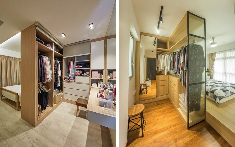 Гардеробная в спальне: планировка, дизайн, размещение Гардеробная в спальне: планировка, дизайн, размещение