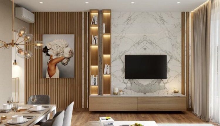 Как оформить ТВ-зону в гостиной: варианты отделки, декора, освещения