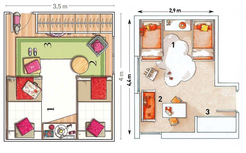 Как разместить две отдельные кровати в детской комнате (+40 фотоидей)