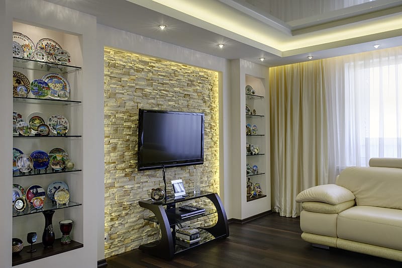 Ниша в стене из гипсокартона в интерьере — 100 фото идей