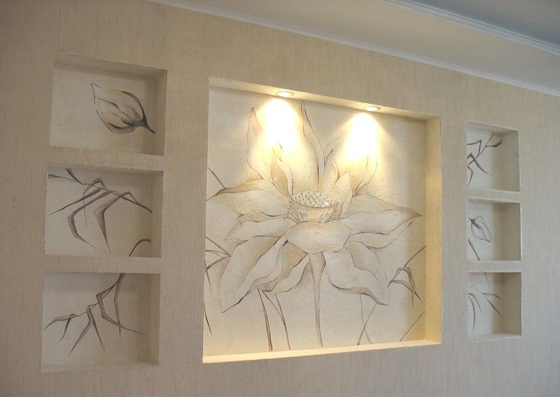 Ниша в стене из гипсокартона в интерьере — 100 фото идей