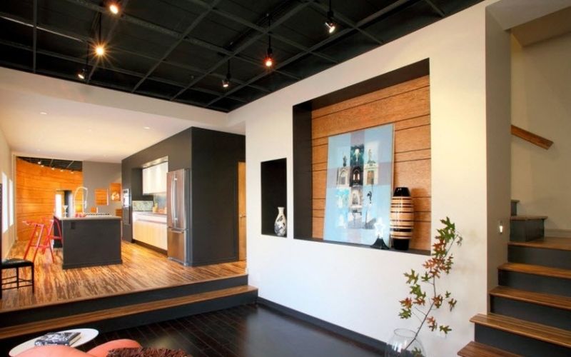 Ниша в стене из гипсокартона в интерьере — 100 фото идей