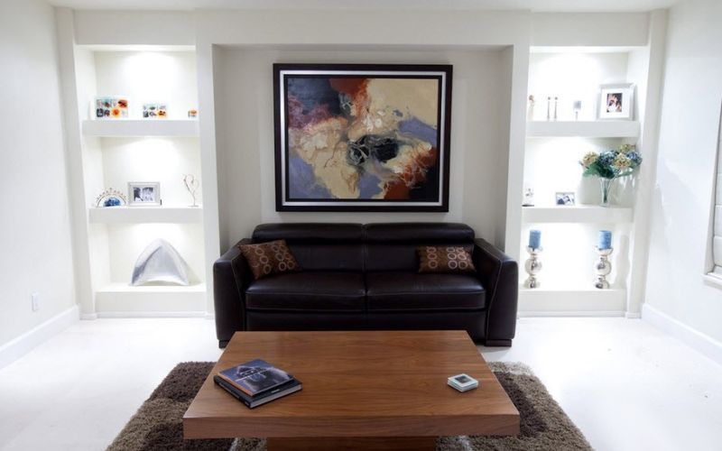 Ниша в стене из гипсокартона в интерьере — 100 фото идей