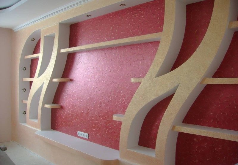 Ниша в стене из гипсокартона в интерьере — 100 фото идей