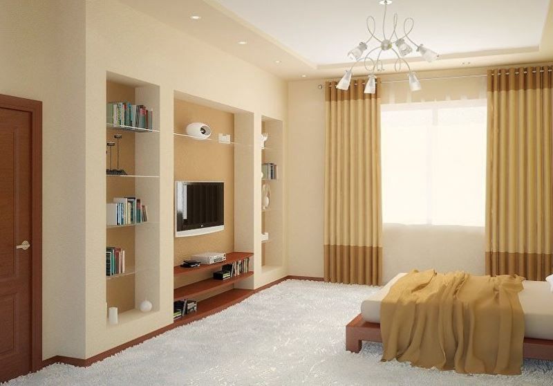 Ниша в стене из гипсокартона в интерьере — 100 фото идей