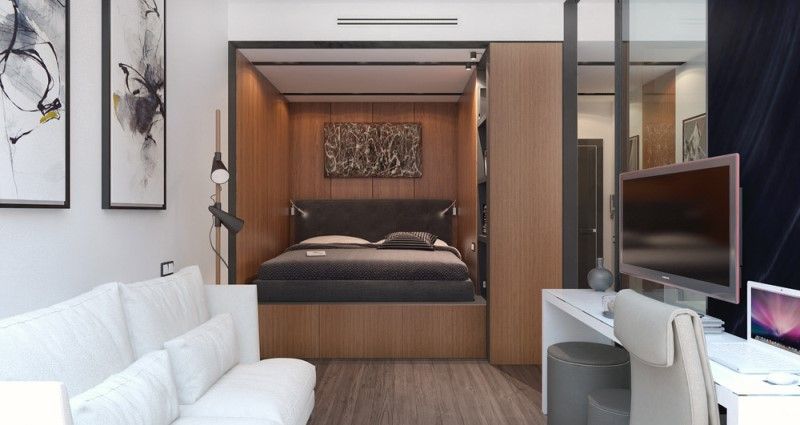 Светлая квартира студия на 29 квадратных метрах — дизайн интерьера