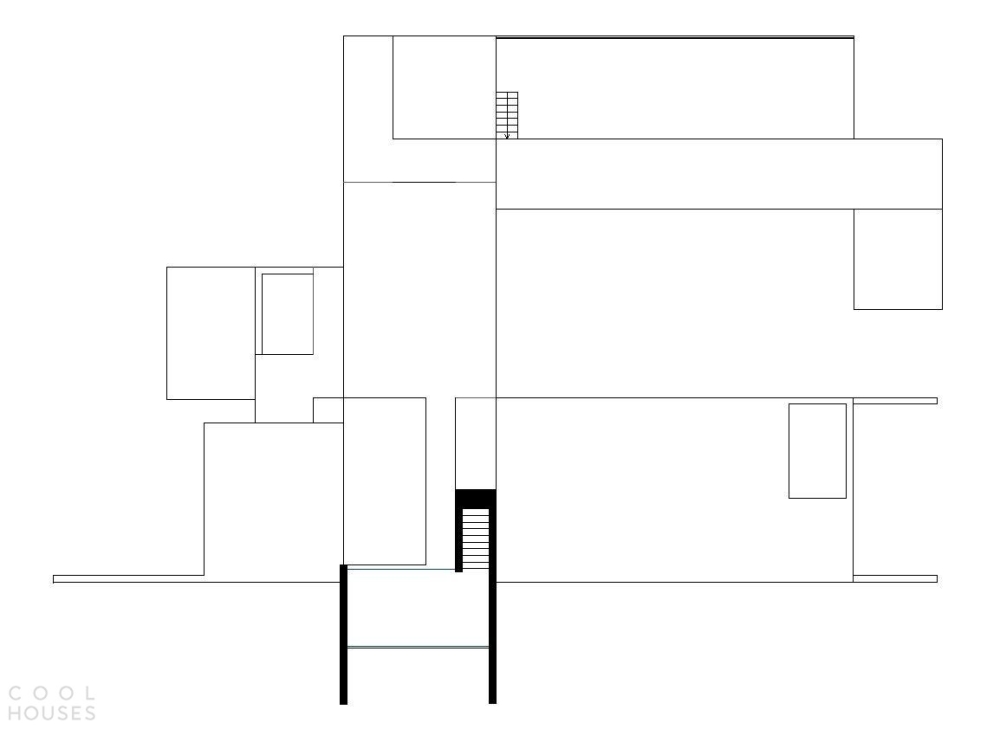 Бетонный дом с креативным дизайном, интегрированный в природный ландшафт